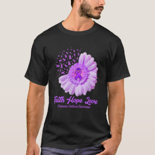 Blume Ribbon Faith Hope Liebe häusliche Gewalt Aw T-Shirt