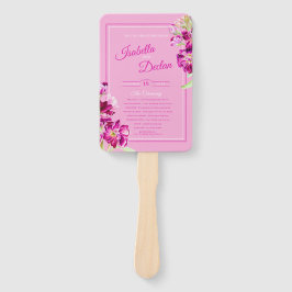 Blume Rosa Aquarellfarben Hochzeitsprogramm Fächer