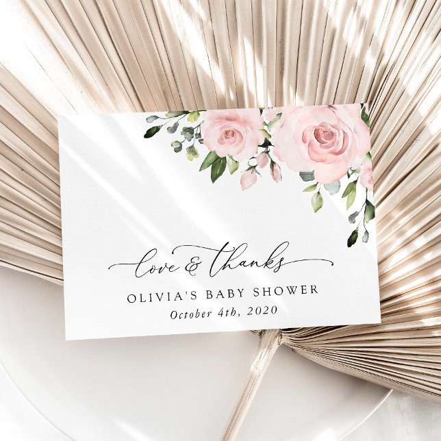 Blume, rosa Blume, Boho, Babydusche Dankeskarte (Von Creator hochgeladen)