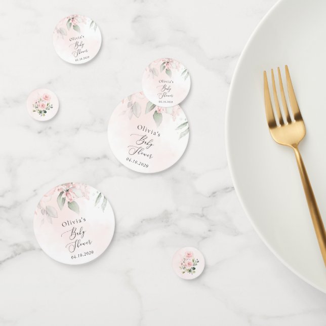 Blume, rosa Blume, Boho, Babydusche Konfetti (Gruppe)