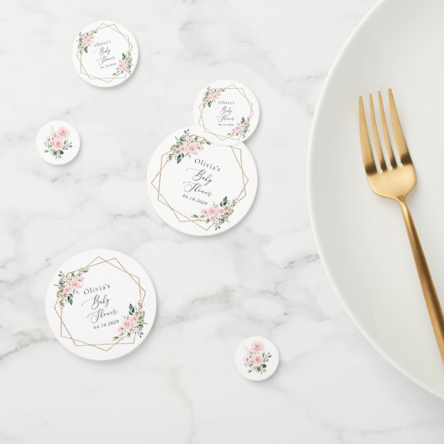 Blume, rosa Blume, Boho, Babydusche Konfetti (Gruppe)