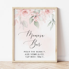 Blume, rosa Blume, Boho, Babydusche Poster