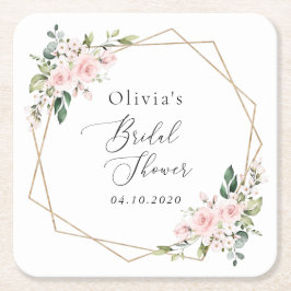 Blume, rosa Blume, Boho, Brautparty Rechteckiger Pappuntersetzer