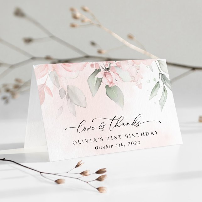 Blume, rosa Blume, Boho, Geburtstag Dankeskarte (Von Creator hochgeladen)