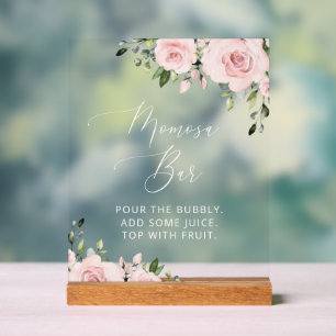 Blume, rosa Blume, Boho, Momosa Bar Acrylschild