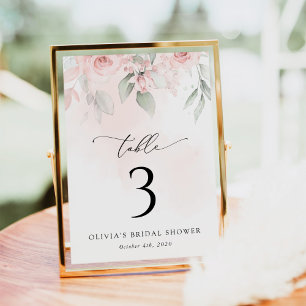 Blume, rosa Blume, Boho, Tischnummern