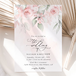 Blume, rosa Blume, Grünpflanzen, Hochzeit Einladung