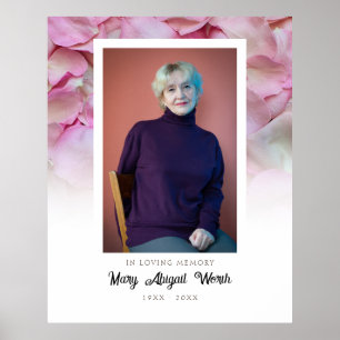 BLUME ROSA BLÜTENBLÄTTER IN LIEBEVOLLER ERINNERUNG POSTER