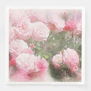 Blume Rosa Cabbage Rose Papier Abendessen Napkins Serviette