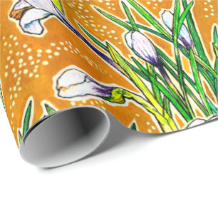 Blume Rosa Crocuses Geschenkpapier