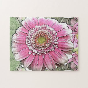 Blume - Rosa Gerbera Daisy Puzzle