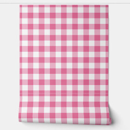 Blume Rosa Gingham Karo Grün Buffalo Karo Tapete
