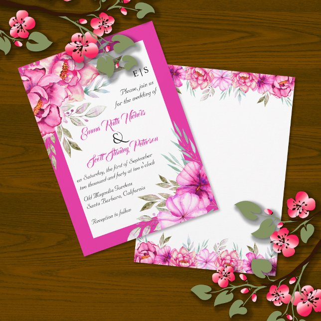 Blume Rosa Magenta Einladung (Von Creator hochgeladen)