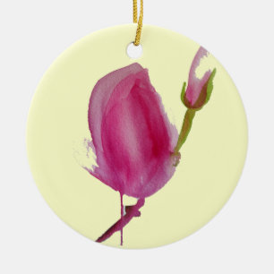 Blume Rosa Magnolia Keramikornament