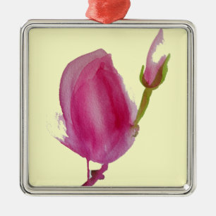 Blume Rosa Magnolia Ornament Aus Metall