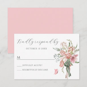 Blume rosa Pastellfarben RSVP Karte