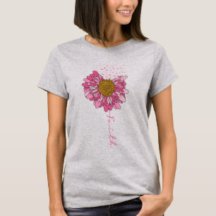 Blume Rosa Ribbon Brustkrebs Bewusstsein Frauen T-Shirt