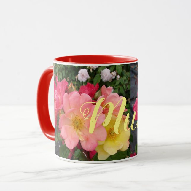 Blume Rosa Rose Rose Mutter Tasse (Vorderseite Links)
