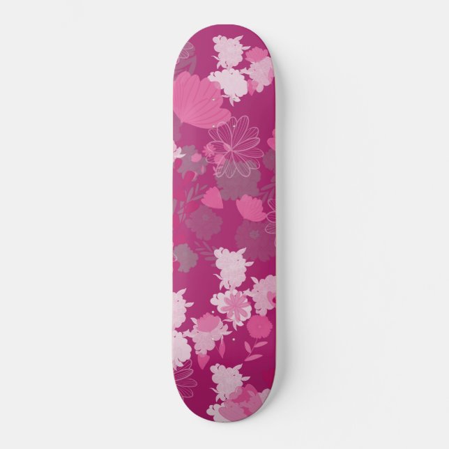 Blume rosa skateboard (Vorderseite)