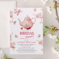 Blume Rosa und Rote Kirschen Bridal Teedusche