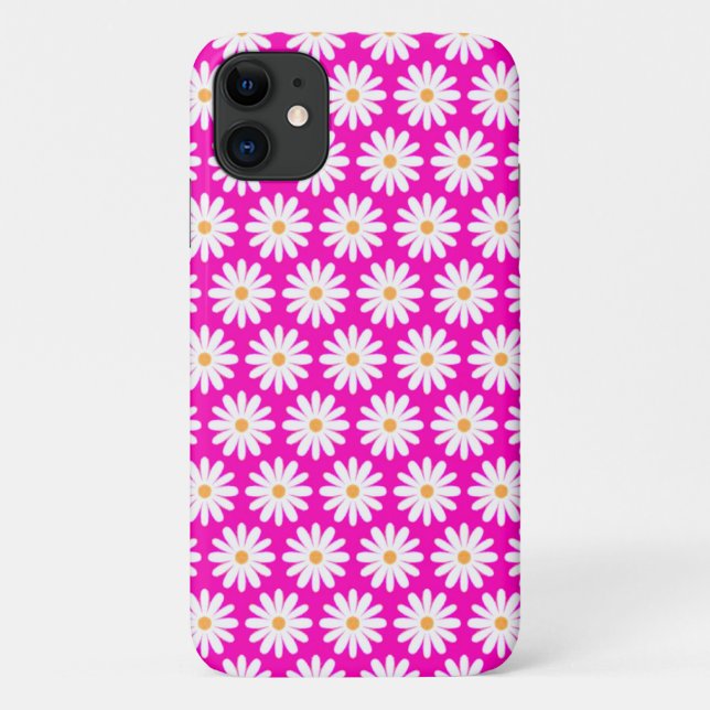 Blume Rosa und Weiße Daisy Case-Mate iPhone Hülle (Rückseite)