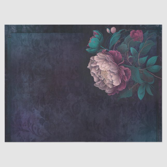 Blume Rosa und Weiße Pfirsiche Seidenpapier (Vorderseite)