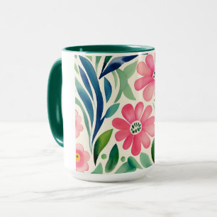 Blume Rosa Wasserfarben Art Tasse