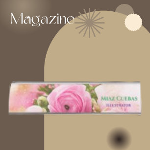 Blume Rose Bouquet Abstrakt Desk Namplate Schreibtischnamensplakette