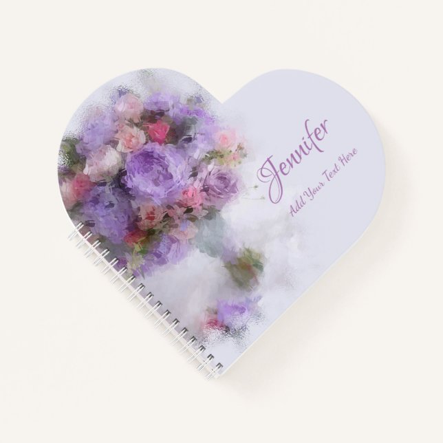 Blume Rose Elegantes Ölgemälde Moderne Vorlage Notizbuch (Vorderseite)