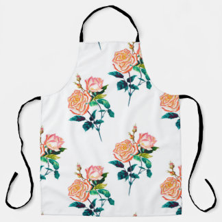 Blume Rose mit Blätter Aquarellfarben nahtlose Pat Schürze