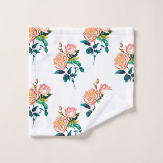 Blume Rose mit Blätter Aquarellfarben nahtlose Pat Waschlappen