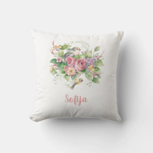 Blume Rose Wasserfarbe Kissen