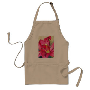 Blume Rot Alert Lily Aquarell Schürze