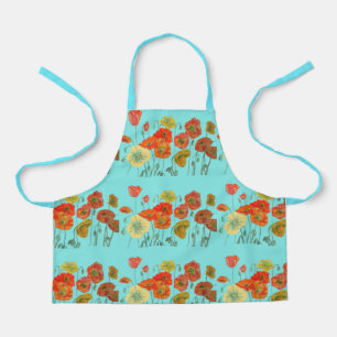 Blume Rot-Gelb-Papaya Schürze