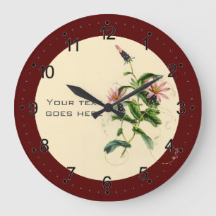 Blume rot große wanduhr