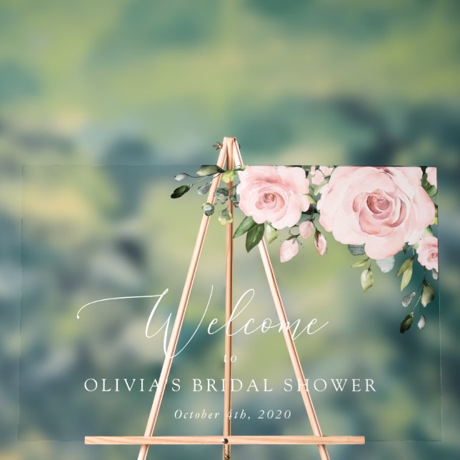 Blume rot, rosa Blume, Brautparty Empfang Acrylschild (Neutral)