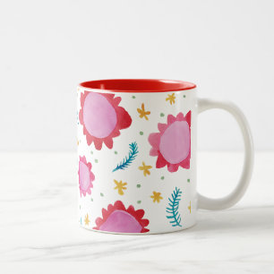 Blume rot Zwei-Ton-Tasse Zweifarbige Tasse