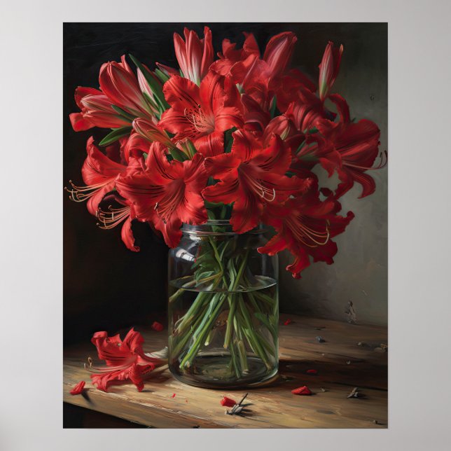 Blume Rote Peruanische Lippen Poster (Vorne)
