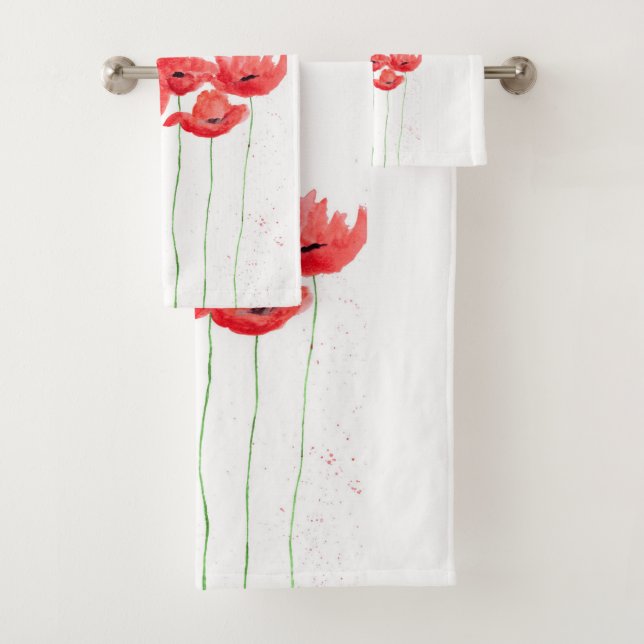 Blume Rote Pfoten Frische Pasta machen Badhandtuch Set (Insitu)