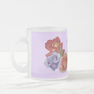 Blume rote Rosen und Rose Knospen Blumenkunst Mattglastasse