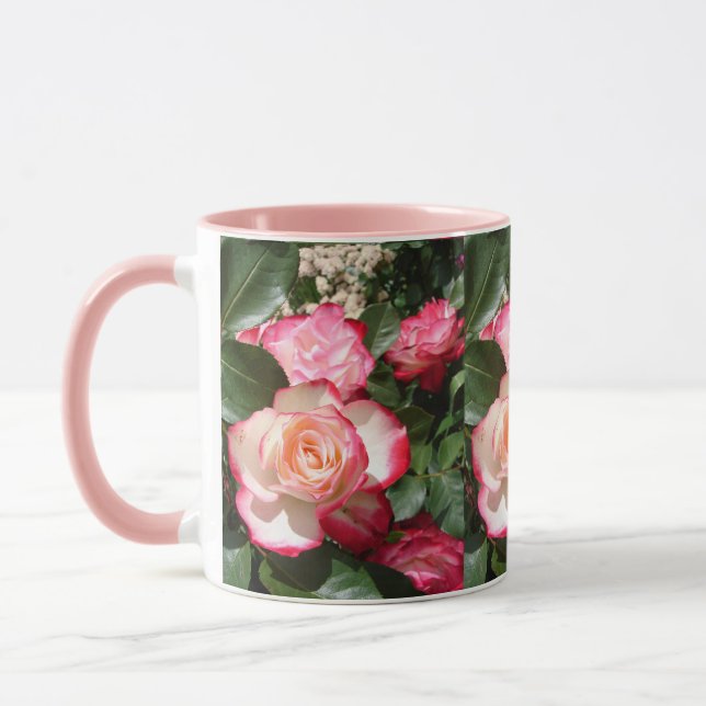 Blume Rote und Weiße Rose Rose Tasse (Links)