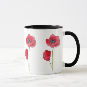 Blume Roter Mohn Tasse