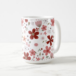 Blume Rotes Rosa Muster Kaffeetasse
