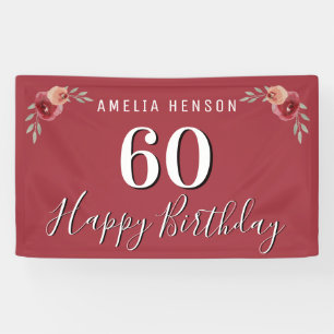 Blume Rotes Wasser Blumenmuster 60. Geburtstag Banner