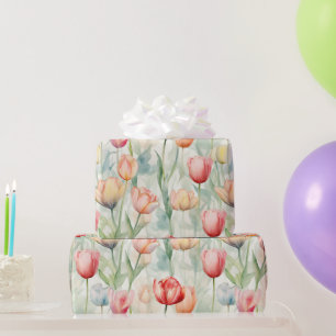 Blume Rotgelber Tulip Geburtstag Geschenkpapier