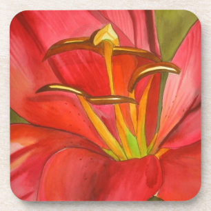 Blume Rottaglilie Originale Aquarellkunst Untersetzer