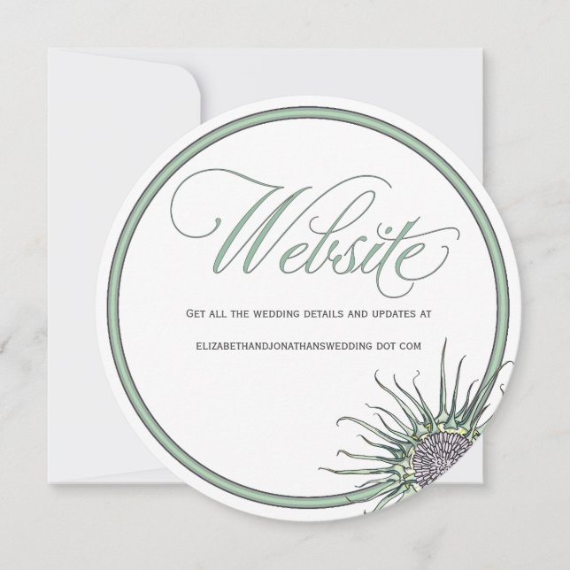 Blume-Round-Wedding-Website Einladung (Vorderseite)
