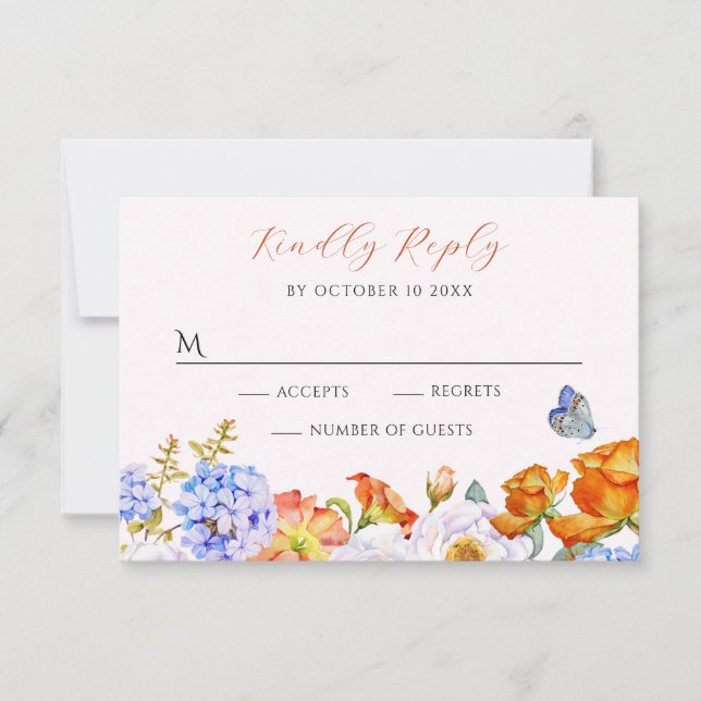 Blume RSVP Karte (Vorderseite)