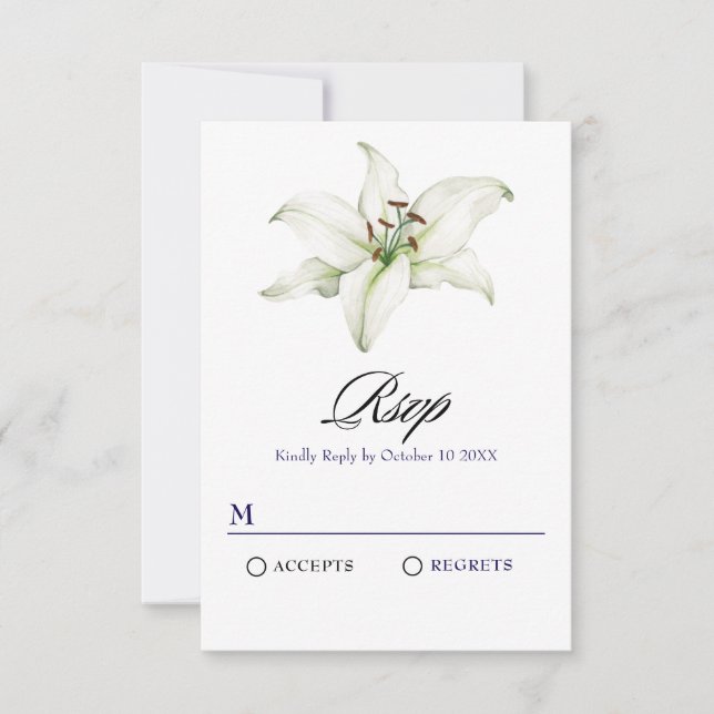 Blume RSVP Karte (Vorderseite)