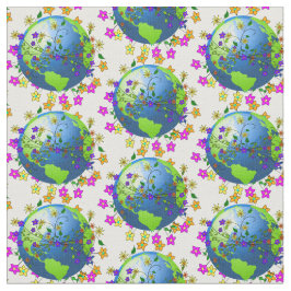 Blume rund um die Erde Stoff